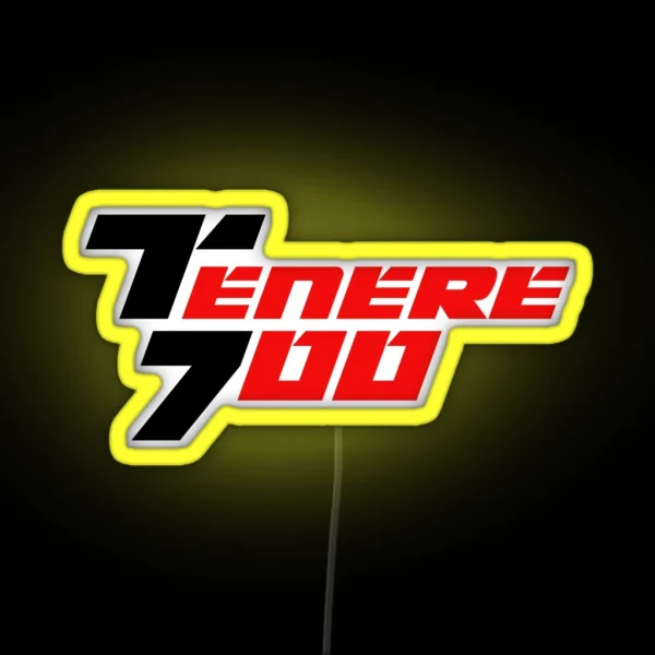 Yamaha Tenere 700 Logo Black Red RGB Neon Sign
