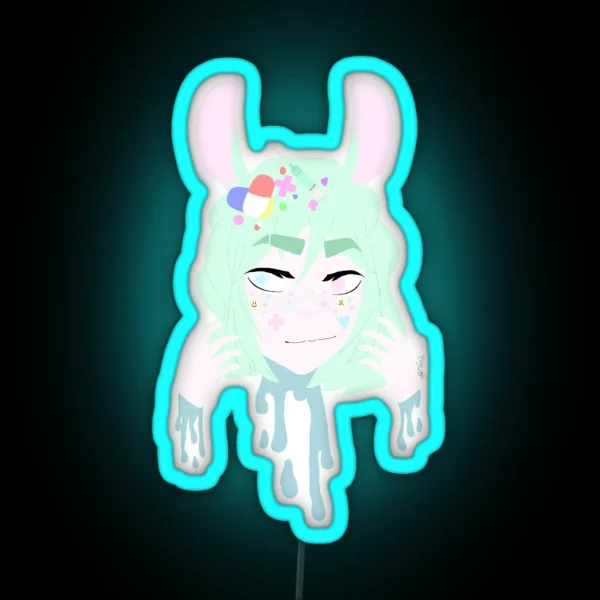 YAMI KAWAII BUNNY RGB Neon Sign