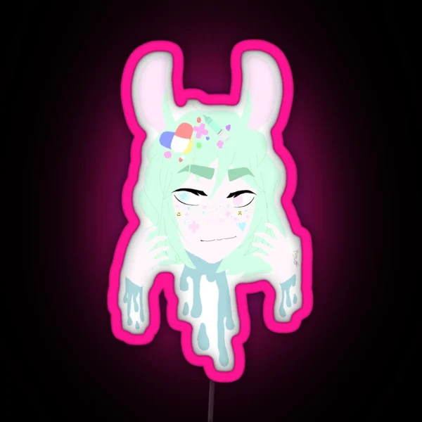 YAMI KAWAII BUNNY RGB Neon Sign