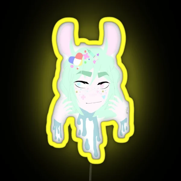 YAMI KAWAII BUNNY RGB Neon Sign