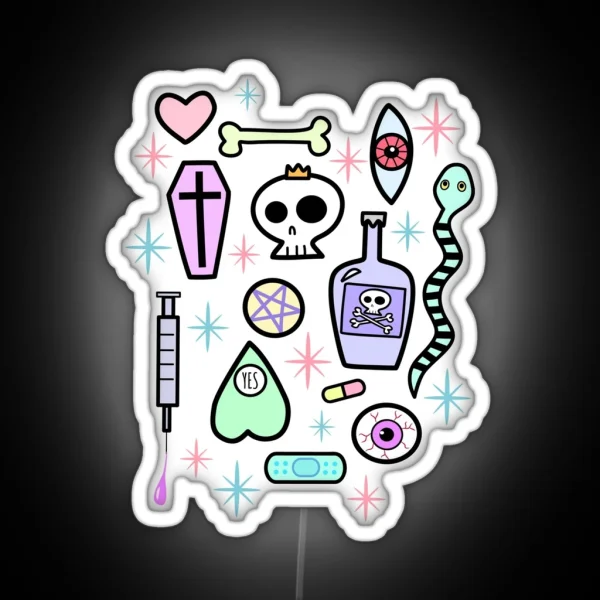 Yami Kawaii Creepy Cute Pattern RGB Neon Sign