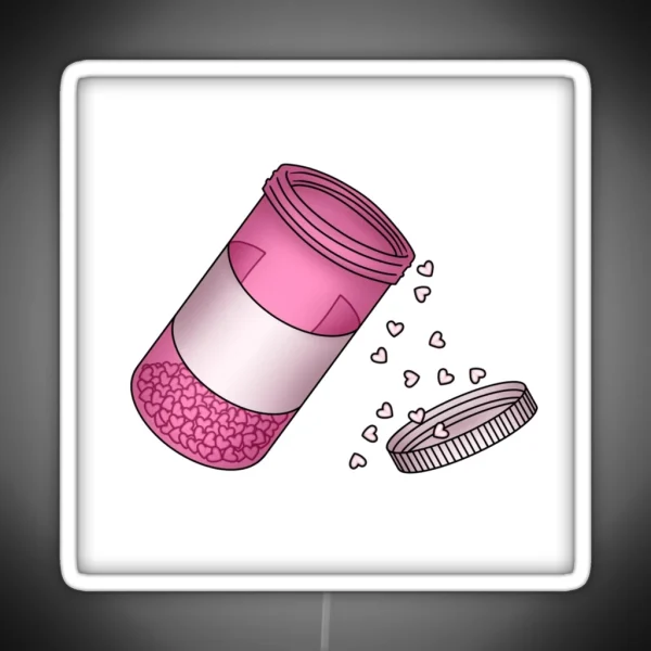 Yami Kawaii Heart Pill Bottle RGB Neon Sign