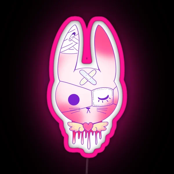 Yami Kawaii Hurt Bunny RGB Neon Sign