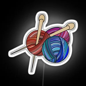 Yarn And Needles RGB Neon Sign