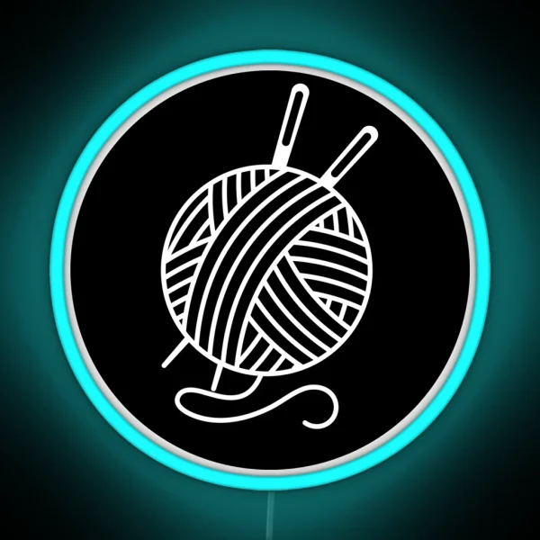 Yarn Ball Knitting RGB Neon Sign