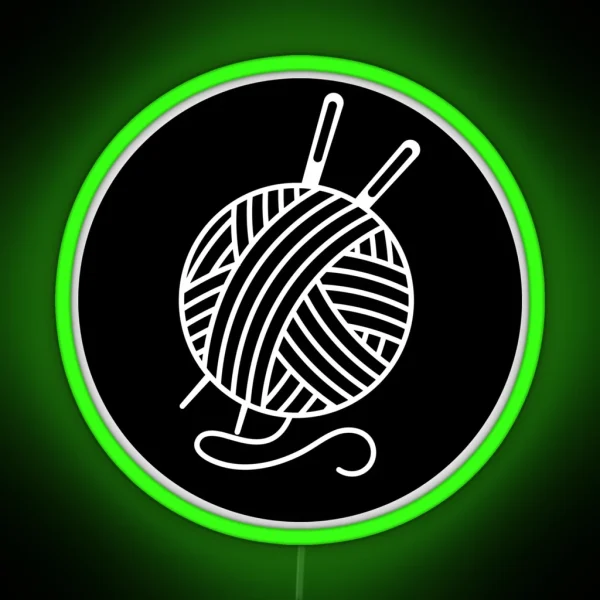 Yarn Ball Knitting RGB Neon Sign
