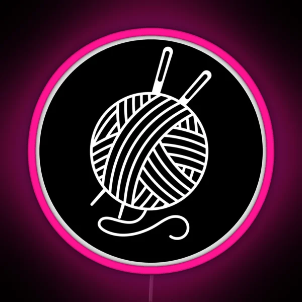 Yarn Ball Knitting RGB Neon Sign
