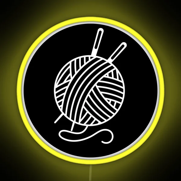 Yarn Ball Knitting RGB Neon Sign