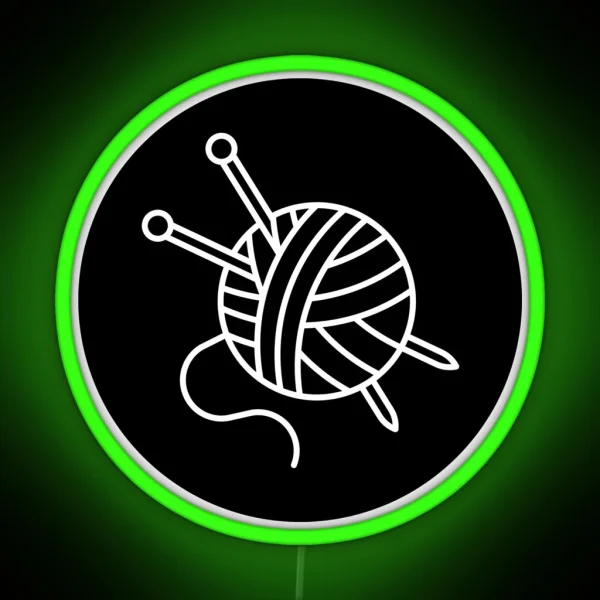 Yarn Ball Knitting RGB Neon Sign