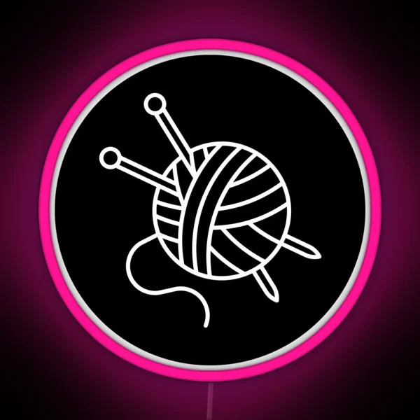 Yarn Ball Knitting RGB Neon Sign