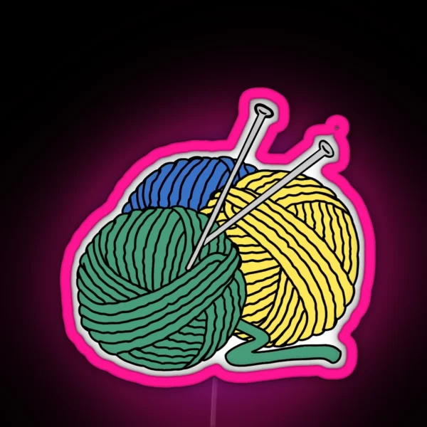 Yarn Ball Trio RGB Neon Sign