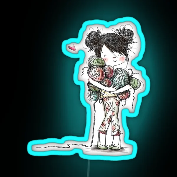 Yarn Girl RGB Neon Sign