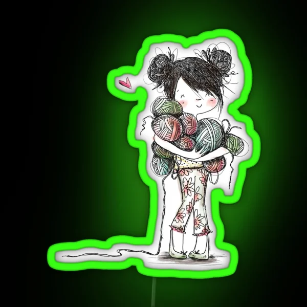 Yarn Girl RGB Neon Sign