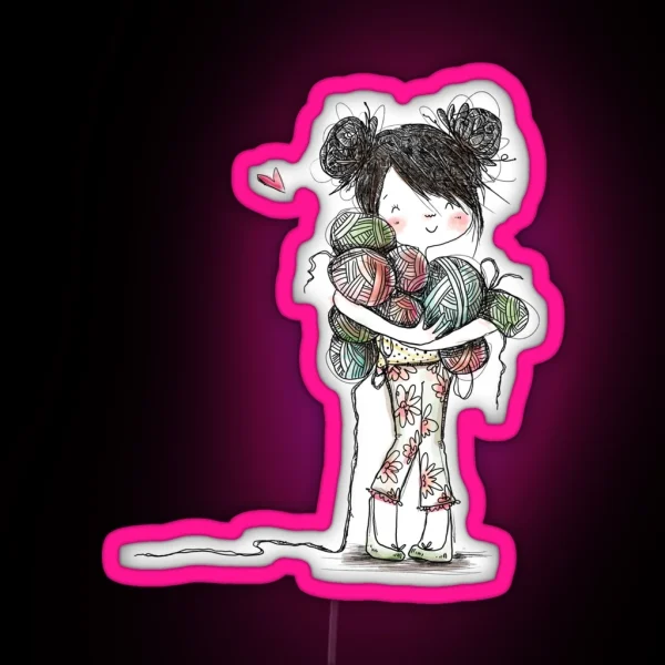 Yarn Girl RGB Neon Sign
