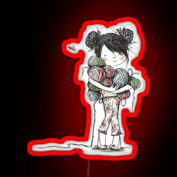 Yarn Girl RGB Neon Sign
