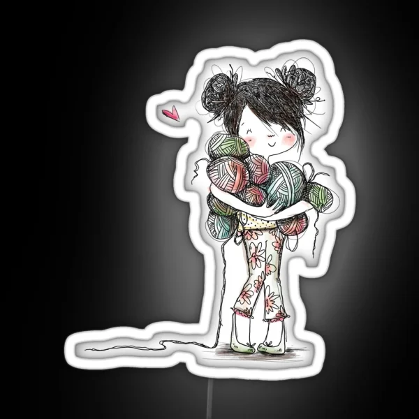 Yarn Girl RGB Neon Sign