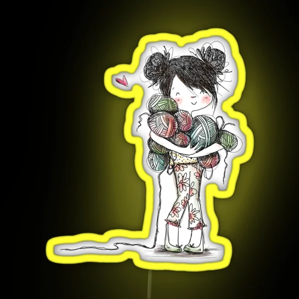 Yarn Girl RGB Neon Sign