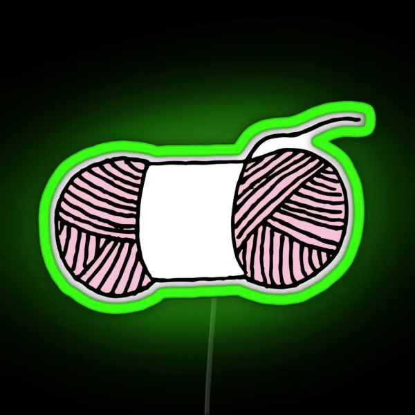 Yarn Skein Doodle RGB Neon Sign