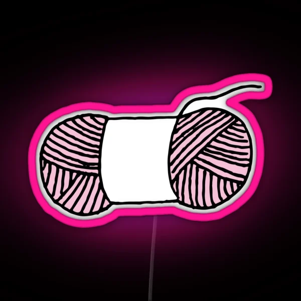 Yarn Skein Doodle RGB Neon Sign