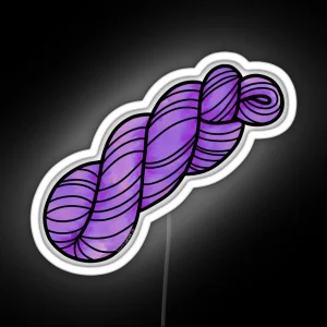 Yarn Skein In Bright Purple RGB Neon Sign