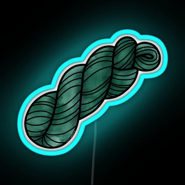 Yarn Skein In Forest Green RGB Neon Sign