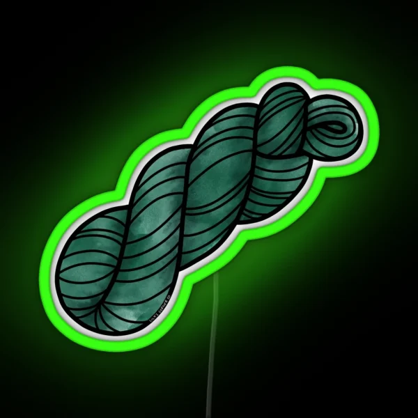 Yarn Skein In Forest Green RGB Neon Sign