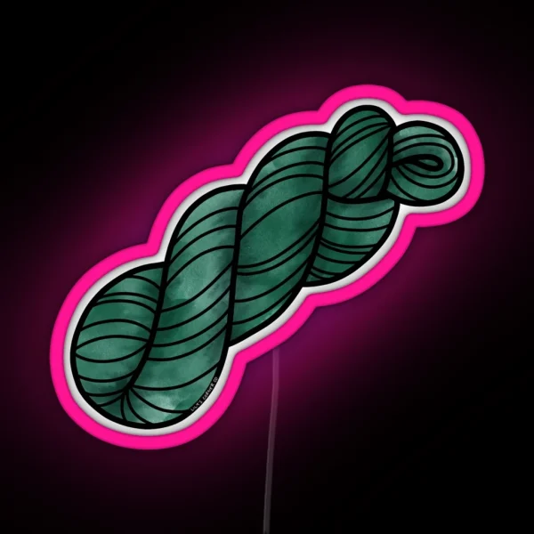 Yarn Skein In Forest Green RGB Neon Sign