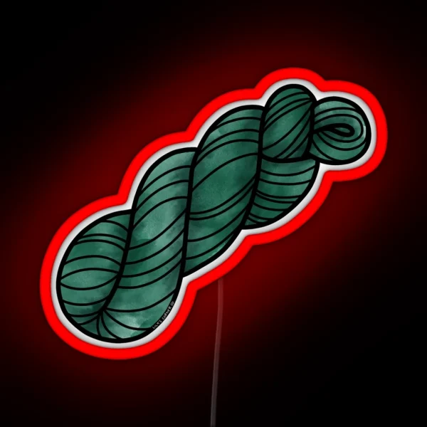 Yarn Skein In Forest Green RGB Neon Sign