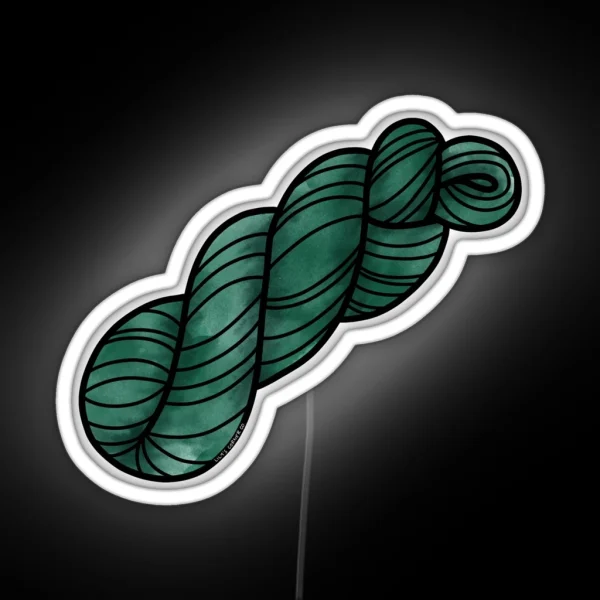 Yarn Skein In Forest Green RGB Neon Sign