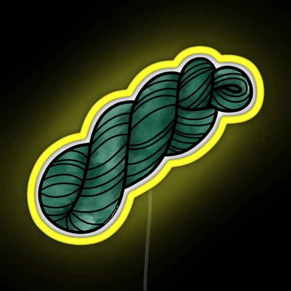 Yarn Skein In Forest Green RGB Neon Sign
