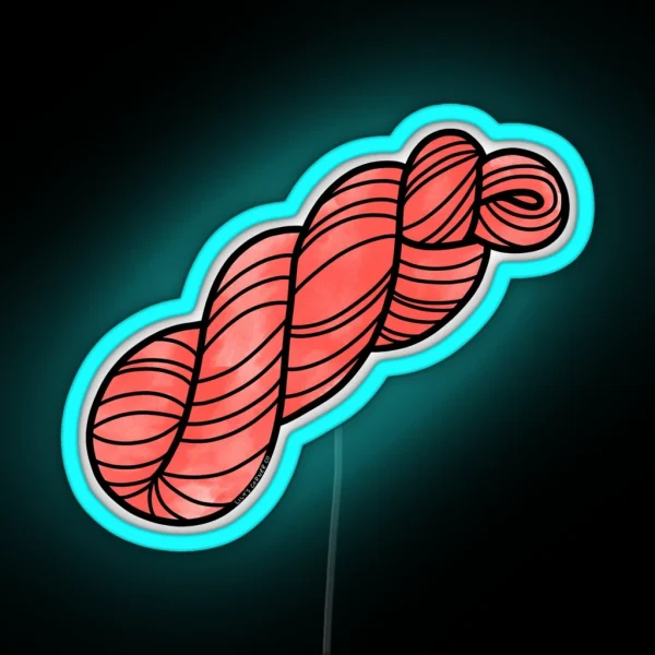 Yarn Skein In Peach RGB Neon Sign