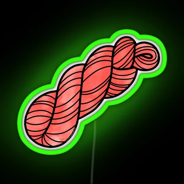 Yarn Skein In Peach RGB Neon Sign
