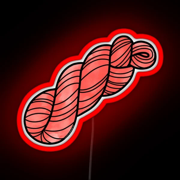 Yarn Skein In Peach RGB Neon Sign