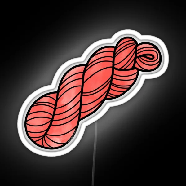 Yarn Skein In Peach RGB Neon Sign