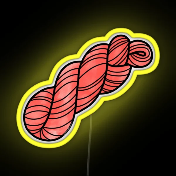 Yarn Skein In Peach RGB Neon Sign