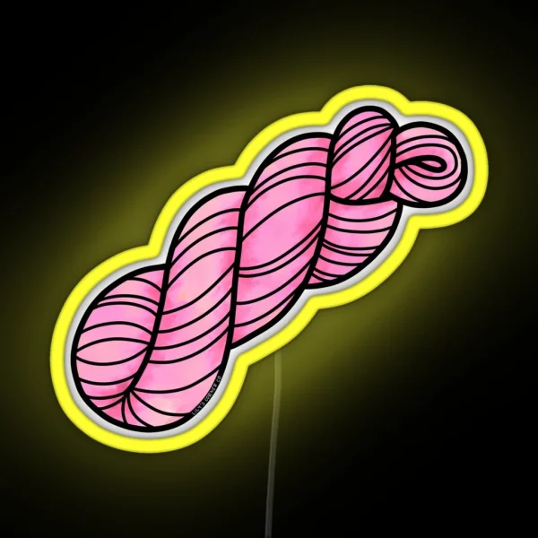 Yarn Skein In Pink RGB Neon Sign