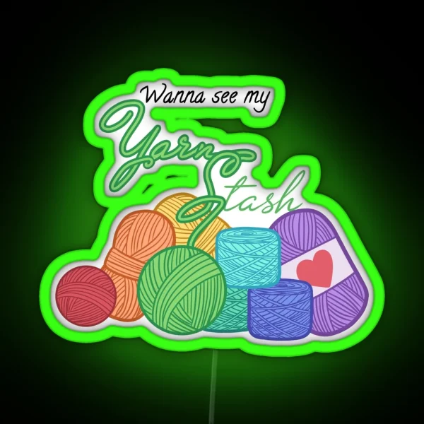 Yarn Stash Alternate RGB Neon Sign