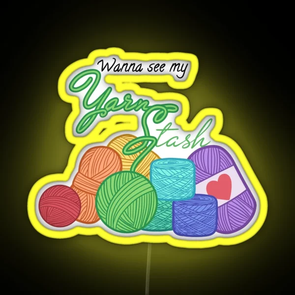 Yarn Stash Alternate RGB Neon Sign