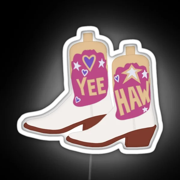 Yeehaw Cowboy Boots RGB Neon Sign