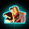 Ranbir Kapoor and Deepika Padukone in a vibrant RGB neon sign from the movie Yeh Jawaani Hai Deewani.