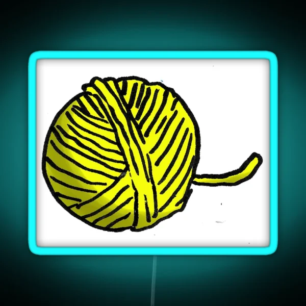 Yellow Ball Of Yarn RGB Neon Sign