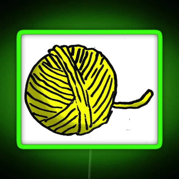 Yellow Ball Of Yarn RGB Neon Sign