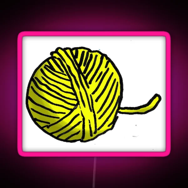 Yellow Ball Of Yarn RGB Neon Sign