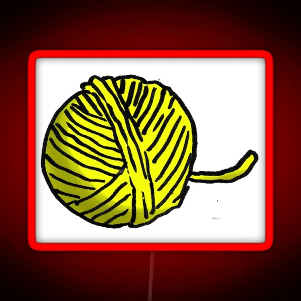 Yellow Ball Of Yarn RGB Neon Sign