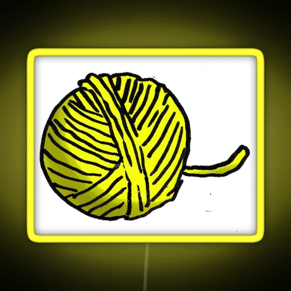 Yellow Ball Of Yarn RGB Neon Sign