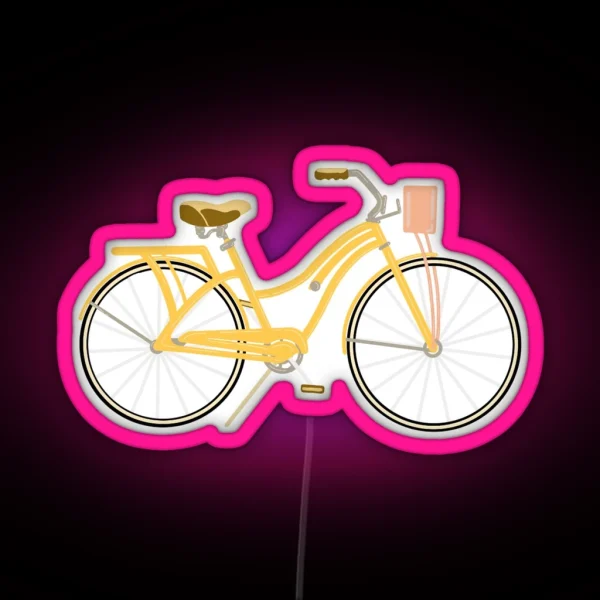 Yellow Bicycle RGB Neon Sign
