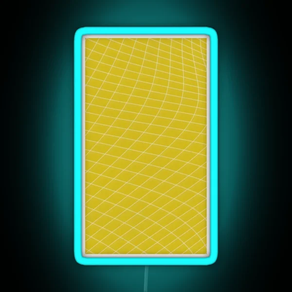 Yellow Checkered Grid Netting RGB Neon Sign