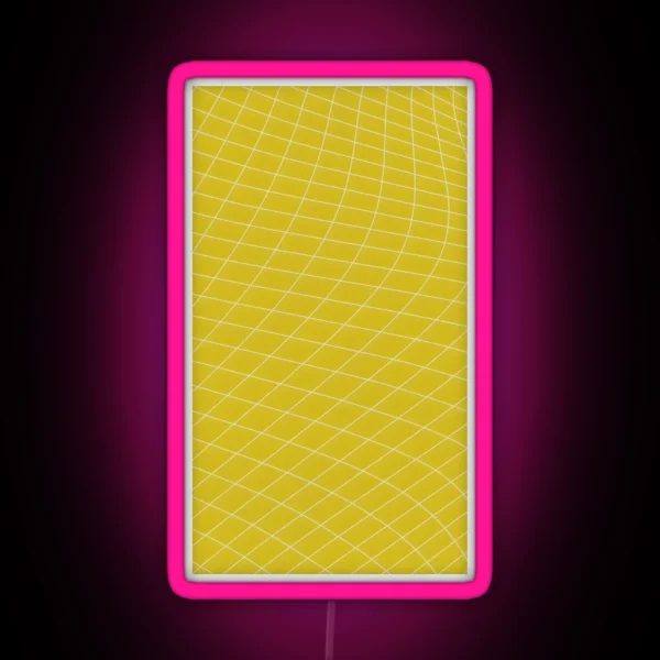Yellow Checkered Grid Netting RGB Neon Sign