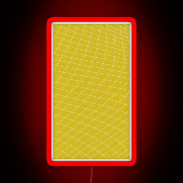 Yellow Checkered Grid Netting RGB Neon Sign