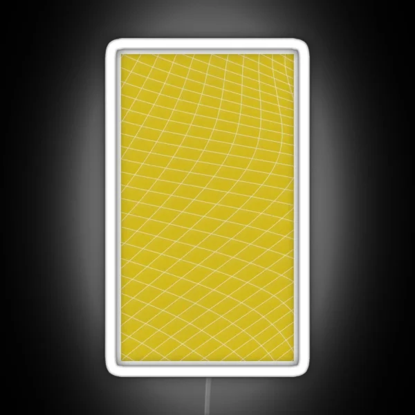 Yellow Checkered Grid Netting RGB Neon Sign